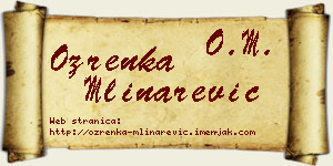 Ozrenka Mlinarević vizit kartica